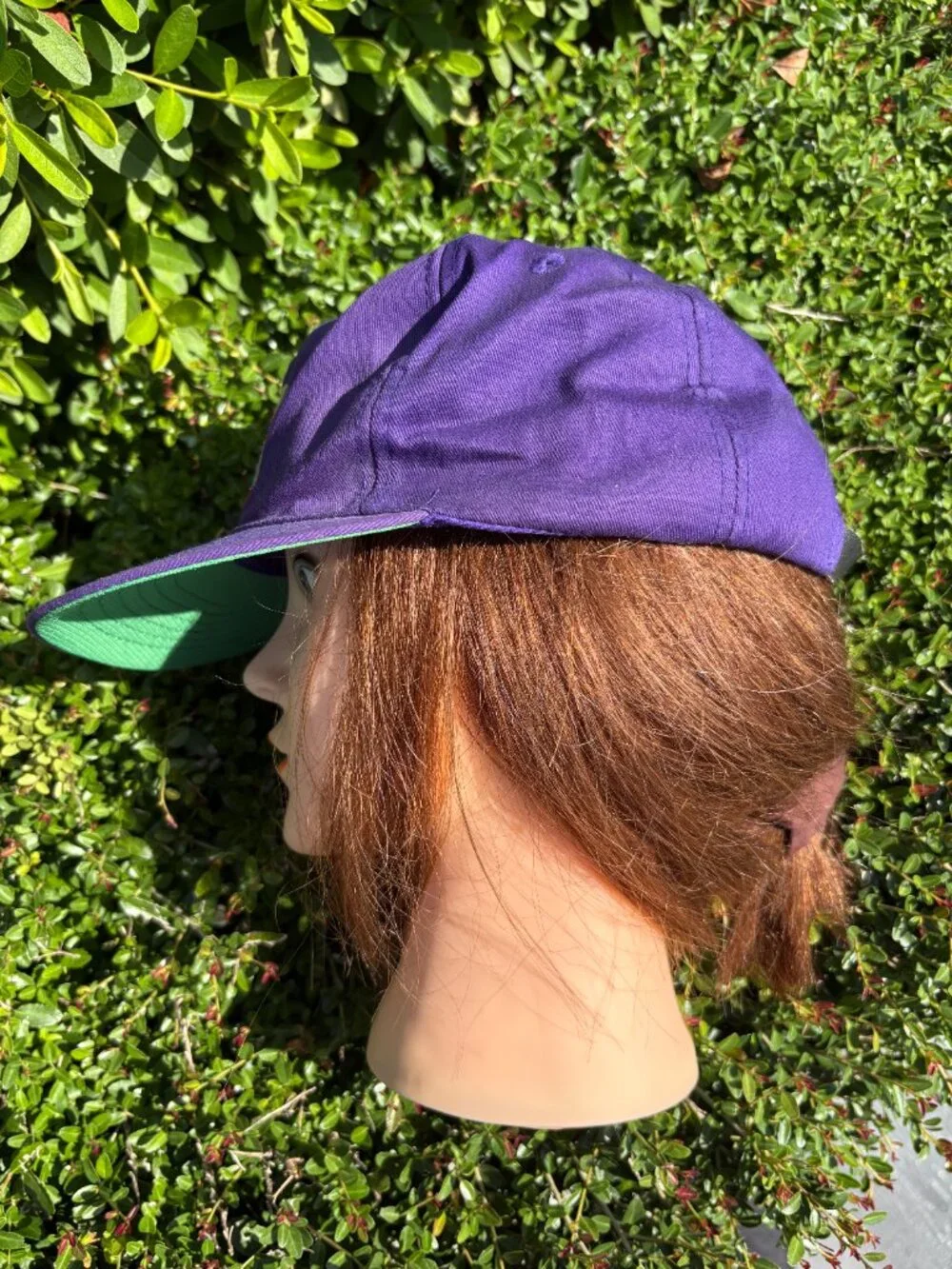 Vintage 1990 MTV Music Television Hat Purple Leather Strapback Cap Taiwan 90s